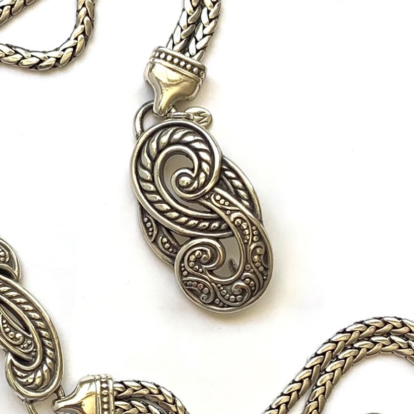 BRIGHTON, vintage silvertone chain belt - Picture 2 of 8